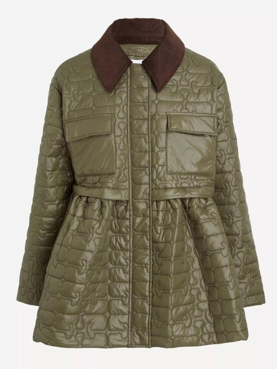 Ganni Jackets & Blazers - Ganni NWOT Quilt Midi Jacket Dark Green